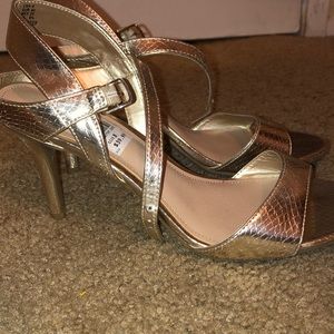Metallic gold Heels